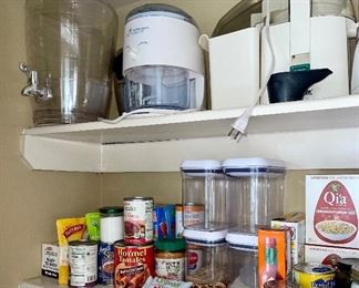 Ice Tea Dispenser, Hamilton Beach Icy Treat Maker, Juiceman Jr Juicer, OXO Pop & Lock  Storage Containers, Variety Pantry Goods