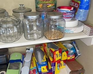 Glass storage Jars, Baggies
