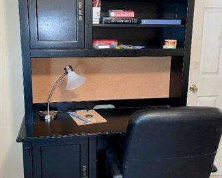 Black Desk with Hutch Top