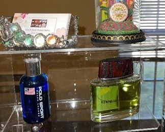 Full Bottle of Pollo and Kenneth Cole Mens Cologne, Musical Beatle Figurine 