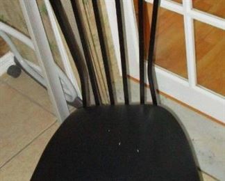 Cast iron chairs with black leather seats. set of 6
