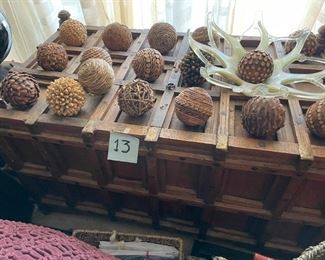 Teakwood grain storage trunk, late 19th Century from South India 22"Hx43"WX23.5"D