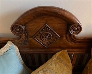 Detail of Cambodian wood settee