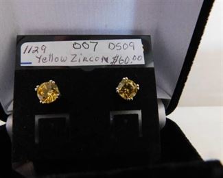 Yellow Zircon Earring Set