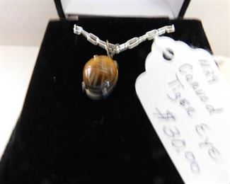 Carved Tiger Eye Necklace