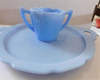 Light Blue Platter & Matching Cup