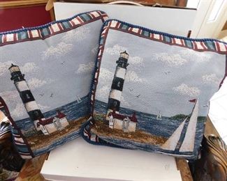 Lighthouse Themed Throw Pillows (pair)