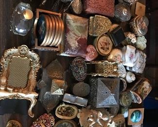 Frames, boxes, ormolu perfume bottles 