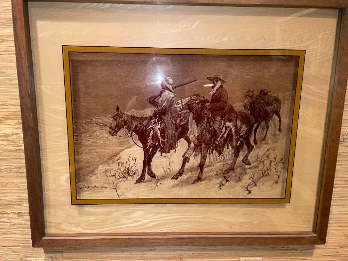 Remington Quality Framed Reverse Glass Transfer!