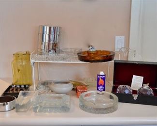 Vintage Ash Trays inclluding MCM Maru Design Trend Pacific by Isama Kenmochi Stacking Ashtrays!