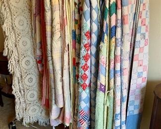 "Cutter" quilts, crochet bed covers