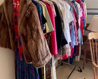 a couple of racks of ladies clothing to look through