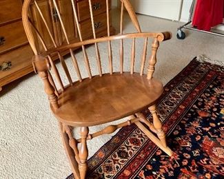Windsor rocker, solid maple on Hamadan rug