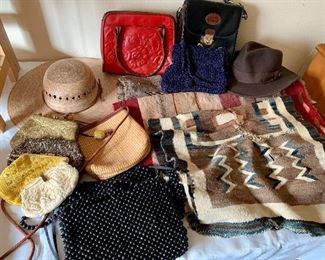 Vintage Purses and Native American textiles, as is brought back from Arizona in the 1930's