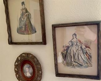 vintage fashion illustrations and cameo