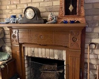 Antique mantle fireplace surround, measures 53" across and 48 1/2" high