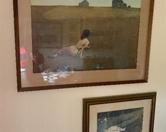 Andrew Wyeth early prints, "Christina's World" and "The Berry Picker"