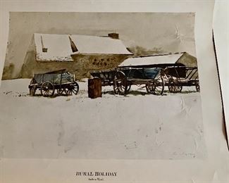 "Rural Holiday" unframed Andrew Wyeth Triton print