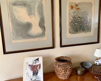 Ben Shahn Lithograph prints, "How the Birds Fly" and "The Gestures of Little Flowers",