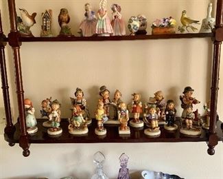 Figurines: Hummel collection, Royal Doulton ladies, Birds,