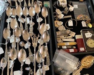 Sterling souvenirs spoons from 1912 - 1917 some from Abilene Texas 