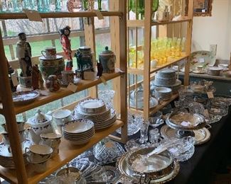 Crockery and glassware featuring a rare collection uranium glass, A.B.P glass