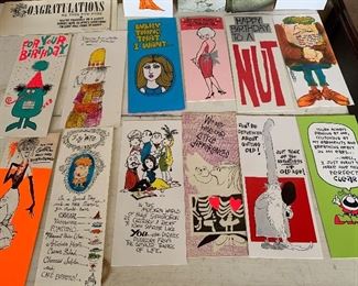 Vintage greeting cards, lot (unfortunately they are all written in)