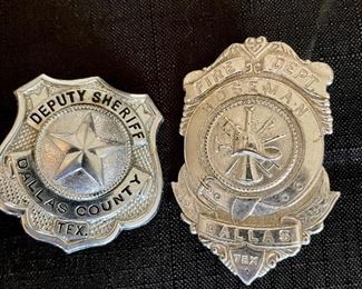 Genuine Fireman's and Deputy Sheriff's badge