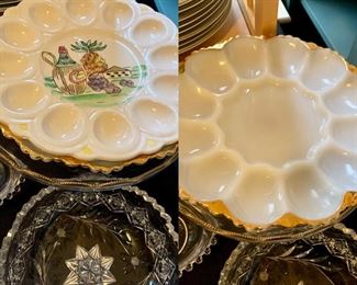 pair of deviled egg or oyster platters