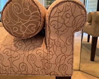 Upholstered scroll arm bench. Measures 50" W x 20"D. Photo 2 of 2.