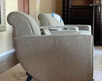 Larry Laslo for Directional Art Deco style club chairs upholstered in animal print fabric - 4 available. Each measures 32" W x 35" D. Photo 1 of 4.