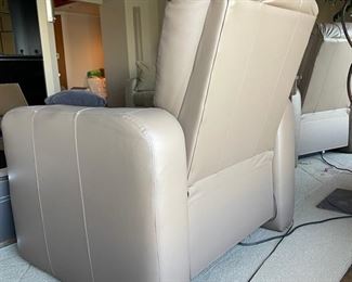 Leather upholstered Lazy Boy theater style recliner with two drink holders - 2 available. Photo 3 of 3.