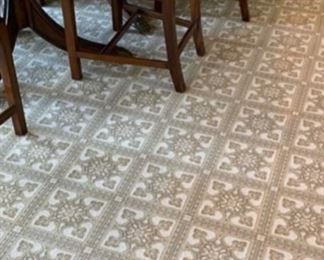 Custom Patterson Flynn & Martin rug in Schumacher pattern. Measures 9.5"W x 11.2"D. Photo 1 of 3.