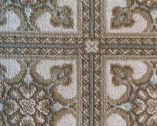 Custom Patterson Flynn & Martin rug in Schumacher pattern. Measures 9.5"W x 11.2"D. Photo 3 of 3.