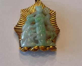 Art Deco jade pin.