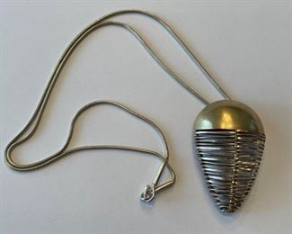 Sterling silver pendant necklace.