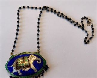 Elephant pendant necklace.