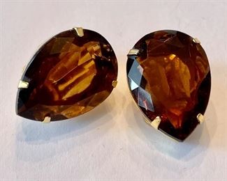 Smoky quartz pear shape earrings.