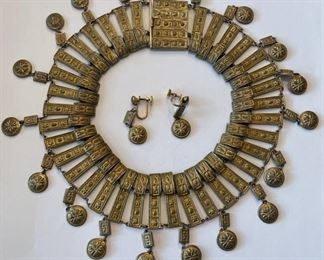 Egyptian style chocker and earring set.