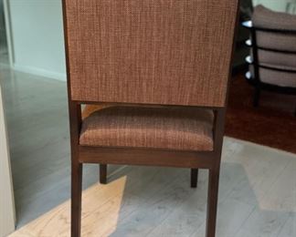 Set of 8 Parsons style upholstered dining chairs. Each measures 18" W x 21" D x 34" H. 20" seat H. Photo 2 of 4.