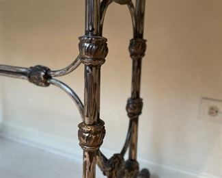 Console with marble top and iron base. Measures 58" W x 20" D x 29.5" H. Photo 4 of 4.