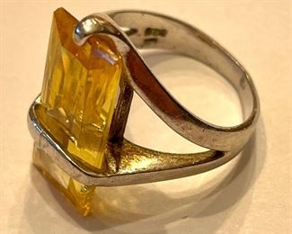 Sterling silver and citrine ring.