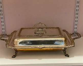 Silverplate covered casserole.