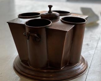 Copper four-bottle wine chiller. Photo 1 of 3.