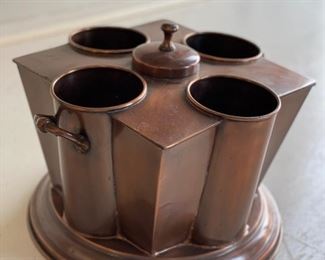 Copper four-bottle wine chiller. Photo 3 of 3.