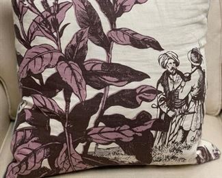 Ryan Studio purple and white decorative down filled pillow. Photo 2 of 2.