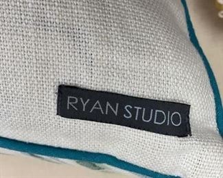 Ryan Studio blue floral down filled pillow - 2 available. Photo 2 of 2.