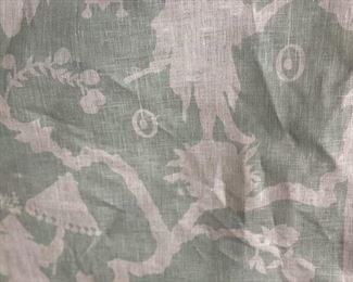 2 yards Schumacher "Shantung Silhouette" linen fabric in Mineral. 2+ yards Schumacher Silhouette Print linen fabric. Photo 1 of 3.