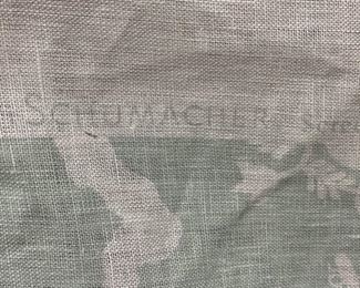 2 yards Schumacher "Shantung Silhouette" linen fabric in Mineral. 2+ yards Schumacher Silhouette Print linen fabric. Photo 2 of 3.