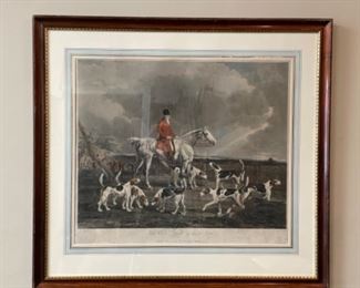Antique Hunt etching - 2 available. One shown. Each measures 34” W x 29” W. Photo 1 of 3.